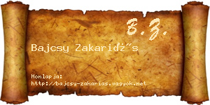 Bajcsy Zakariás névjegykártya